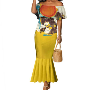 Angela Davis Mermaid Dress Bold Pop Art Style Freedom Is a Constant Struggle Quote Civil Rights Activist TS04