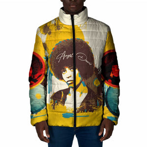 Angela Davis Padded Jacket Bold Pop Art Style Freedom Is a Constant Struggle Quote Civil Rights Activist - African Pride