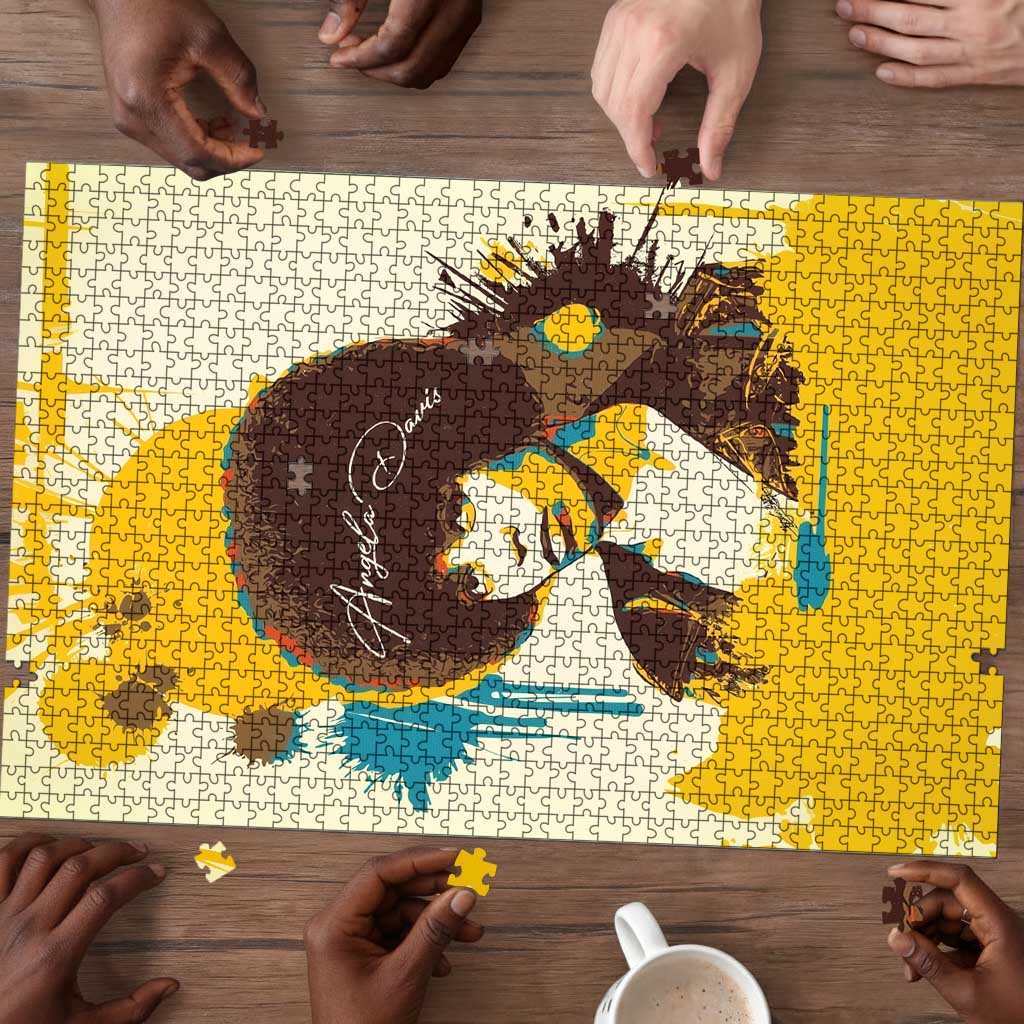 Angela Davis Puzzle Bold Pop Art Style Freedom Is a Constant Struggle Quote Civil Rights Activist - African Pride