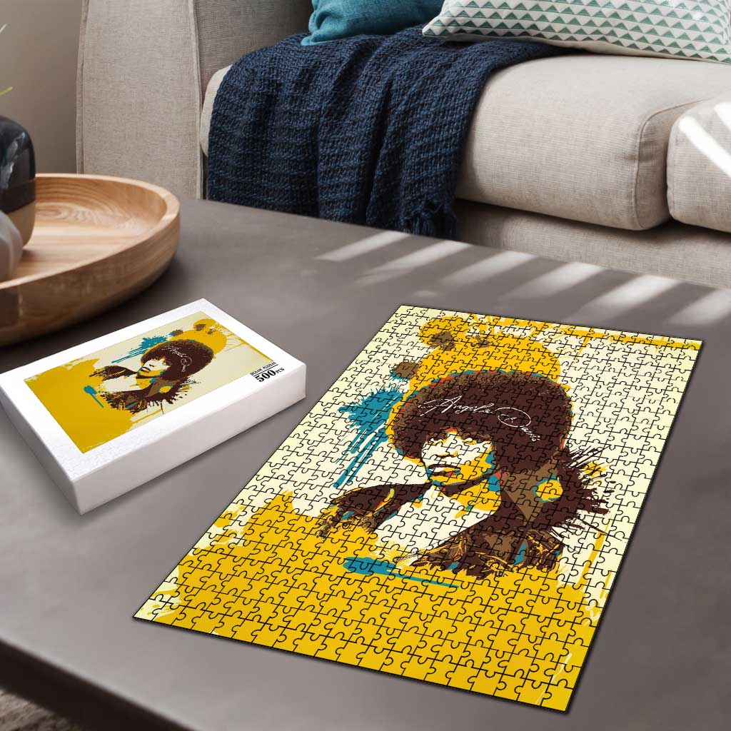 Angela Davis Puzzle Bold Pop Art Style Freedom Is a Constant Struggle Quote Civil Rights Activist - African Pride