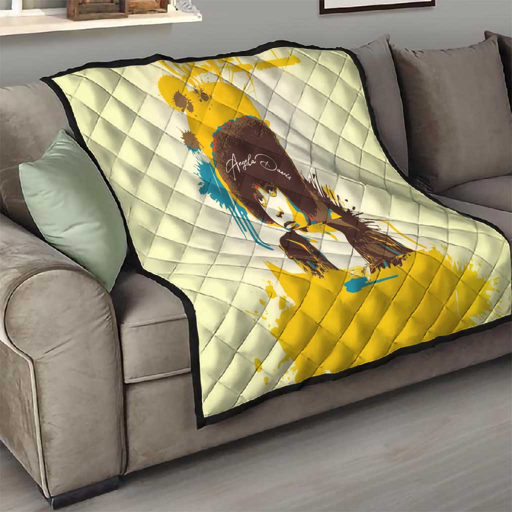 Angela Davis Quilt Bold Pop Art Style Freedom Is a Constant Struggle Quote Civil Rights Activist - African Pride