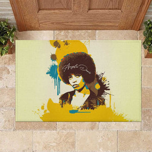 Angela Davis Rubber Doormat Bold Pop Art Style Freedom Is a Constant Struggle Quote Civil Rights Activist - African Pride
