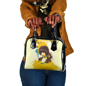 Angela Davis Shoulder Handbag Bold Pop Art Style Freedom Is a Constant Struggle Quote Civil Rights Activist - African Pride
