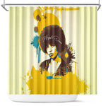 Angela Davis Shower Curtain Bold Pop Art Style Freedom Is a Constant Struggle Quote Civil Rights Activist - African Pride