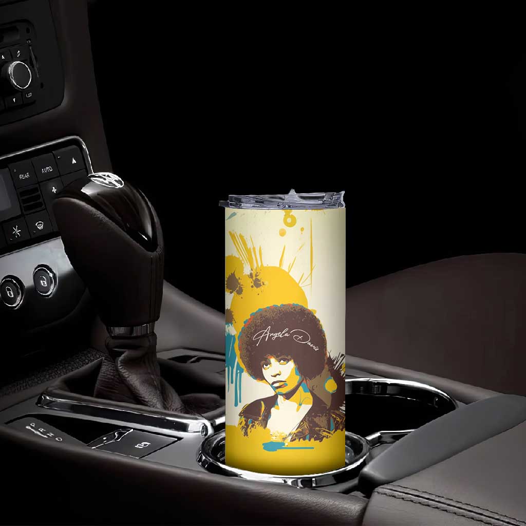 Angela Davis Skinny Tumbler Bold Pop Art Style Freedom Is a Constant Struggle Quote Civil Rights Activist - African Pride