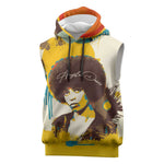 Angela Davis Sleeveless Hoodie Bold Pop Art Style Freedom Is a Constant Struggle Quote Civil Rights Activist - African Pride