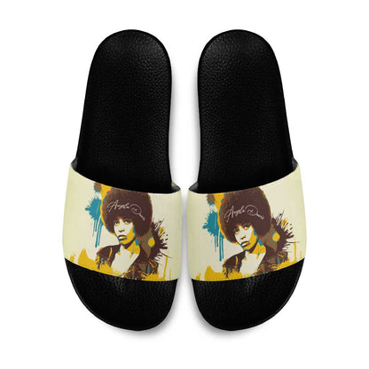 Angela Davis Slide Sandals Bold Pop Art Style Freedom Is a Constant Struggle Quote Civil Rights Activist - African Pride
