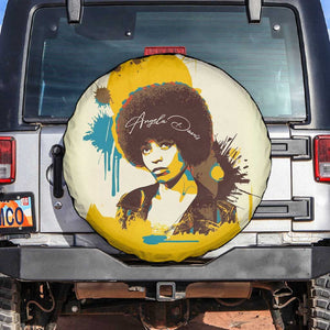Angela Davis Spare Tire Cover Bold Pop Art Style Freedom Is a Constant Struggle Quote Civil Rights Activist - African Pride