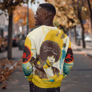 Angela Davis Sweatshirt Bold Pop Art Style Freedom Is a Constant Struggle Quote Civil Rights Activist - African Pride