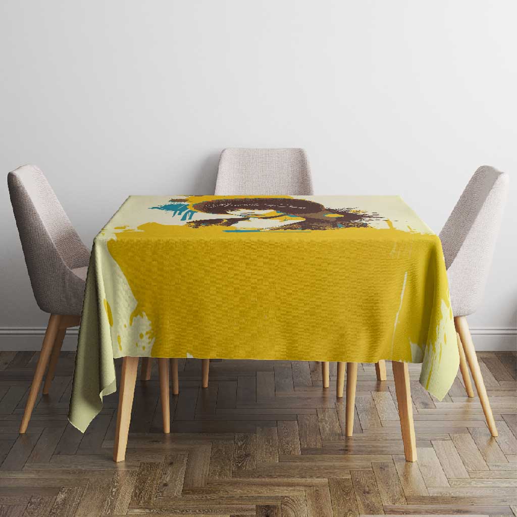 Angela Davis Tablecloth Bold Pop Art Style Freedom Is a Constant Struggle Quote Civil Rights Activist - African Pride