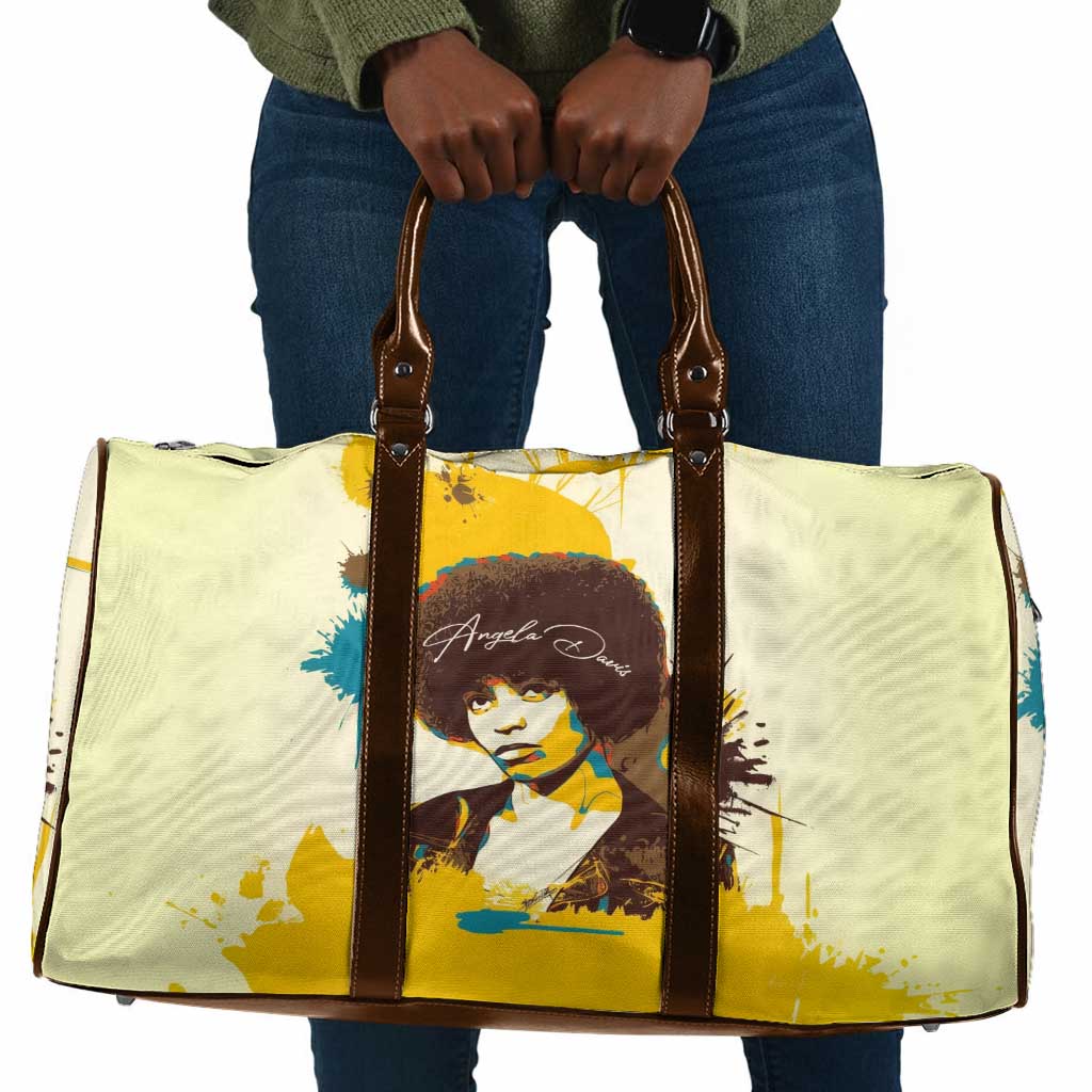 Angela Davis Travel Bag Bold Pop Art Style Freedom Is a Constant Struggle Quote Civil Rights Activist - African Pride