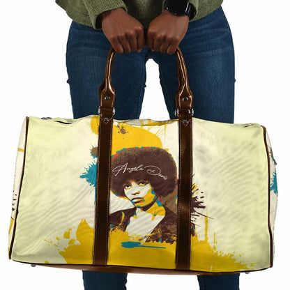 Angela Davis Travel Bag Bold Pop Art Style Freedom Is a Constant Struggle Quote Civil Rights Activist - African Pride
