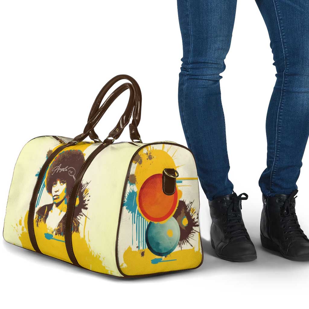 Angela Davis Travel Bag Bold Pop Art Style Freedom Is a Constant Struggle Quote Civil Rights Activist - African Pride