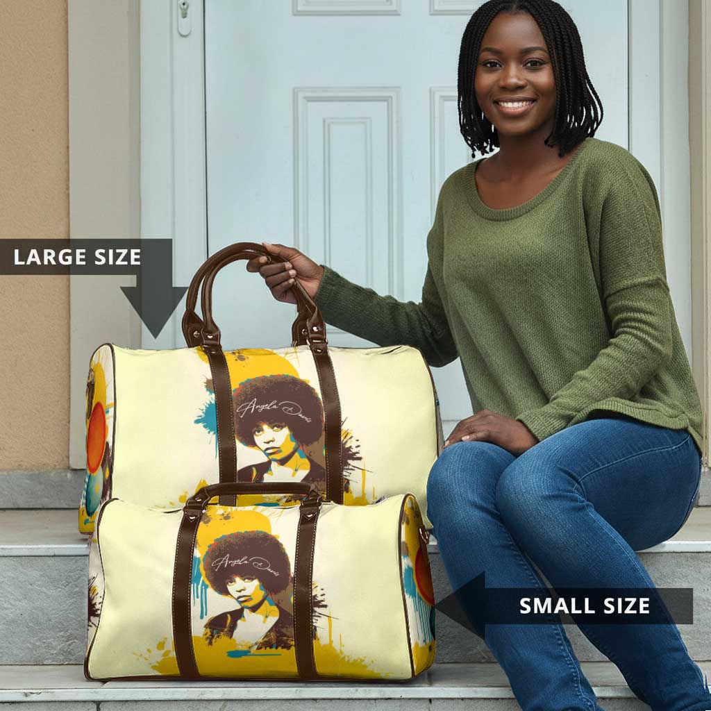 Angela Davis Travel Bag Bold Pop Art Style Freedom Is a Constant Struggle Quote Civil Rights Activist - African Pride