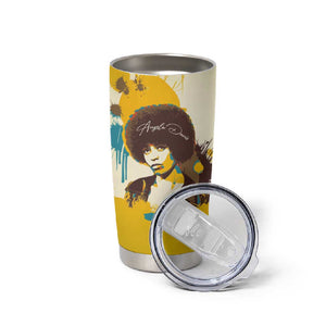 Angela Davis Tumbler Cup Bold Pop Art Style Freedom Is a Constant Struggle Quote Civil Rights Activist - African Pride
