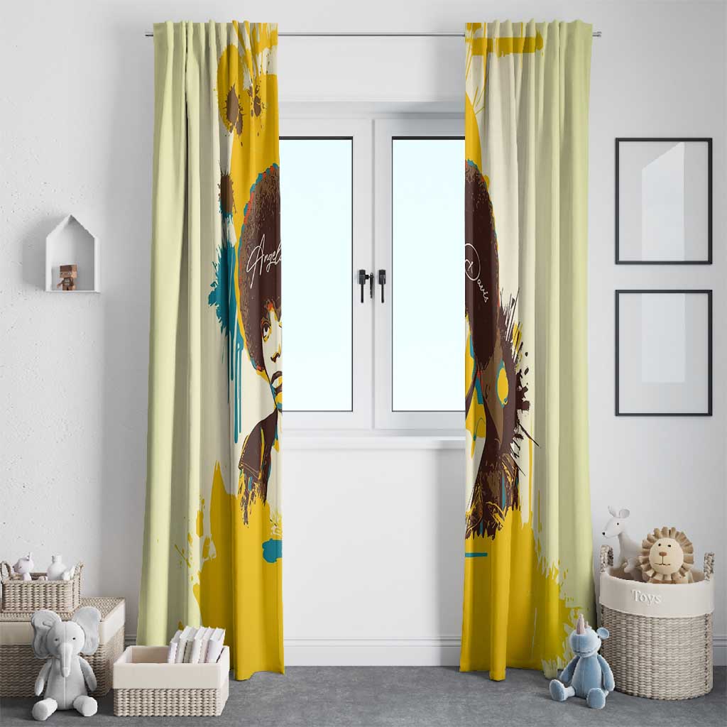 Angela Davis Window Curtain Bold Pop Art Style Freedom Is a Constant Struggle Quote Civil Rights Activist - African Pride