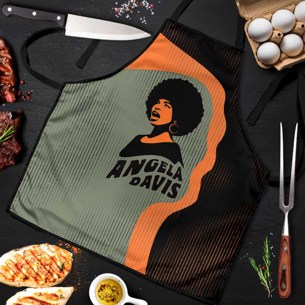 Angela Davis Apron Retro Graphic Design I Am Changing the Things I Cannot Accept Quote Civil Rights Empowerment Tribute - African Pride