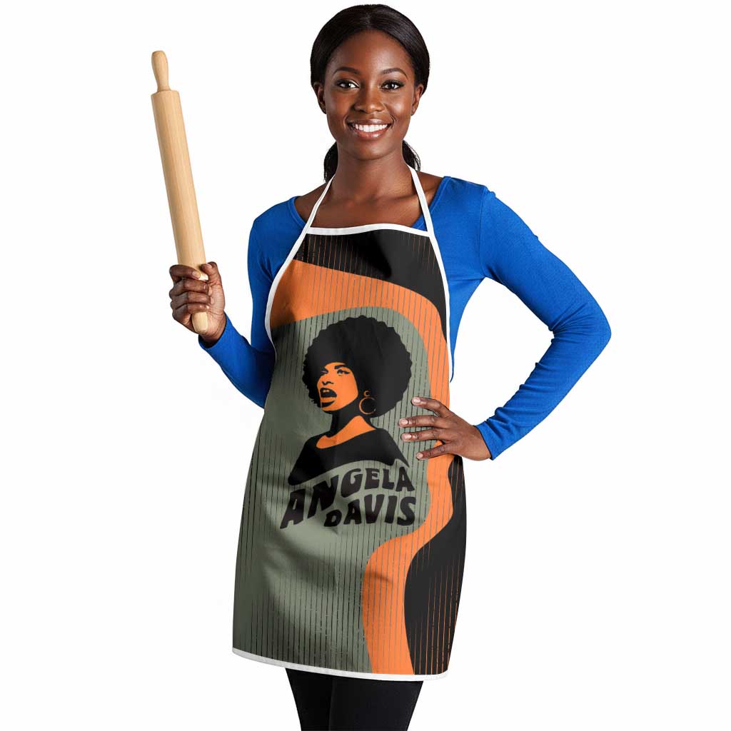 Angela Davis Apron Retro Graphic Design I Am Changing the Things I Cannot Accept Quote Civil Rights Empowerment Tribute - African Pride
