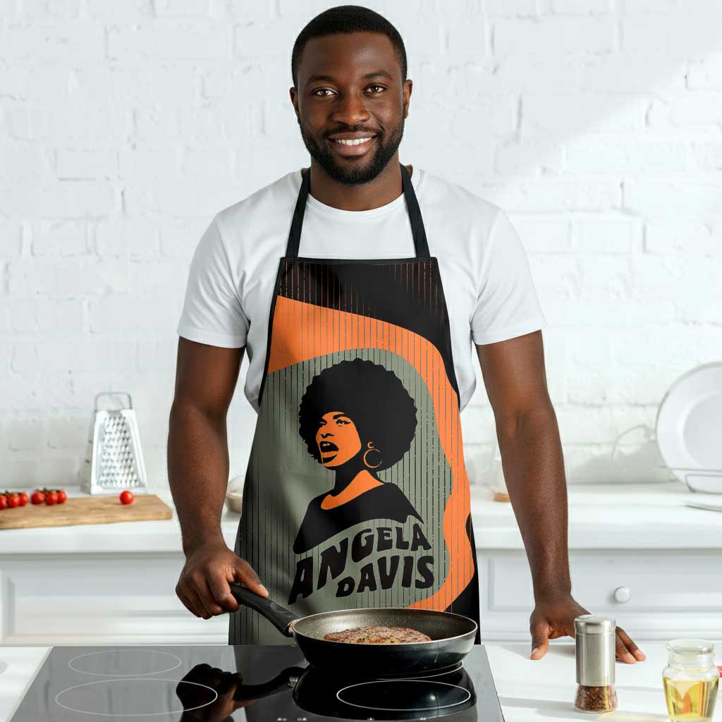 Angela Davis Apron Retro Graphic Design I Am Changing the Things I Cannot Accept Quote Civil Rights Empowerment Tribute - African Pride