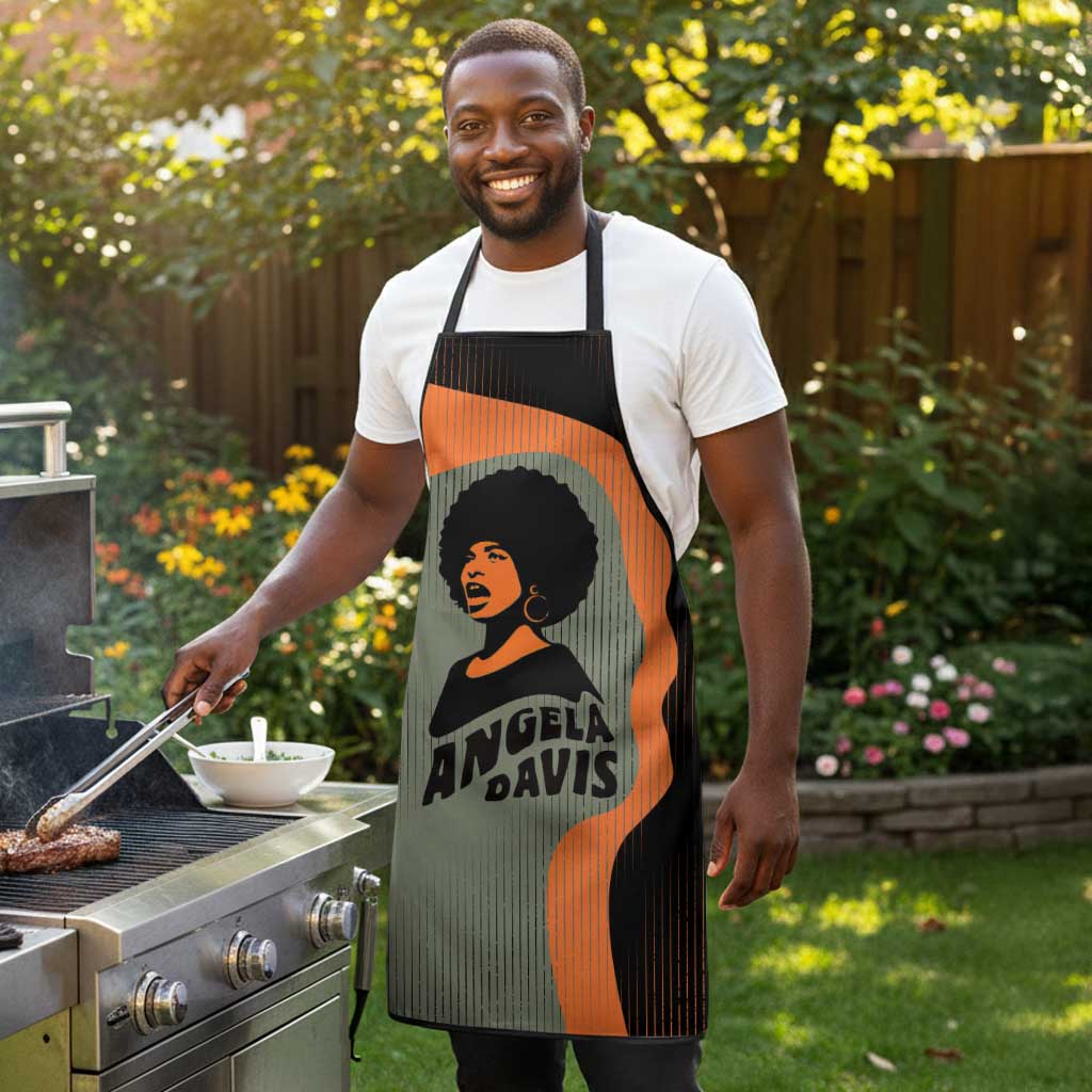 Angela Davis Apron Retro Graphic Design I Am Changing the Things I Cannot Accept Quote Civil Rights Empowerment Tribute - African Pride