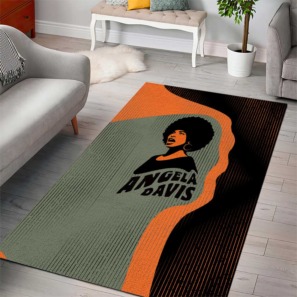 Angela Davis Area Rug Retro Graphic Design I Am Changing the Things I Cannot Accept Quote Civil Rights Empowerment Tribute - African Pride