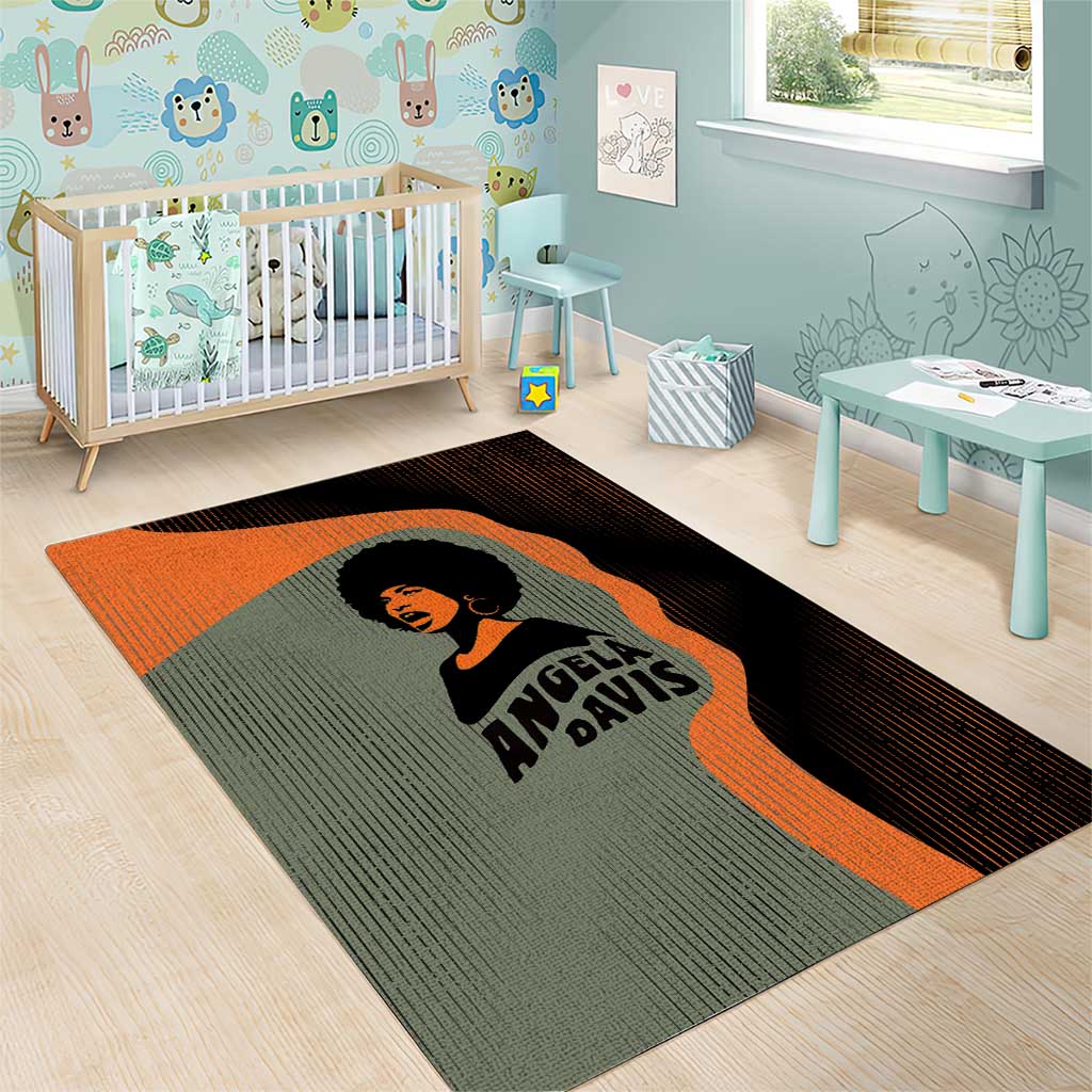 Angela Davis Area Rug Retro Graphic Design I Am Changing the Things I Cannot Accept Quote Civil Rights Empowerment Tribute - African Pride