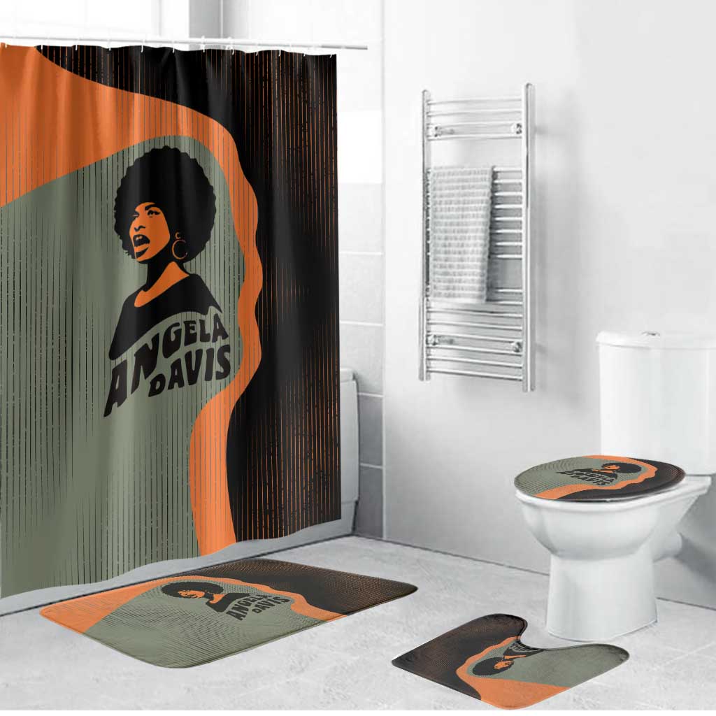 Angela Davis Bathroom Set Retro Graphic Design I Am Changing the Things I Cannot Accept Quote Civil Rights Empowerment Tribute - African Pride