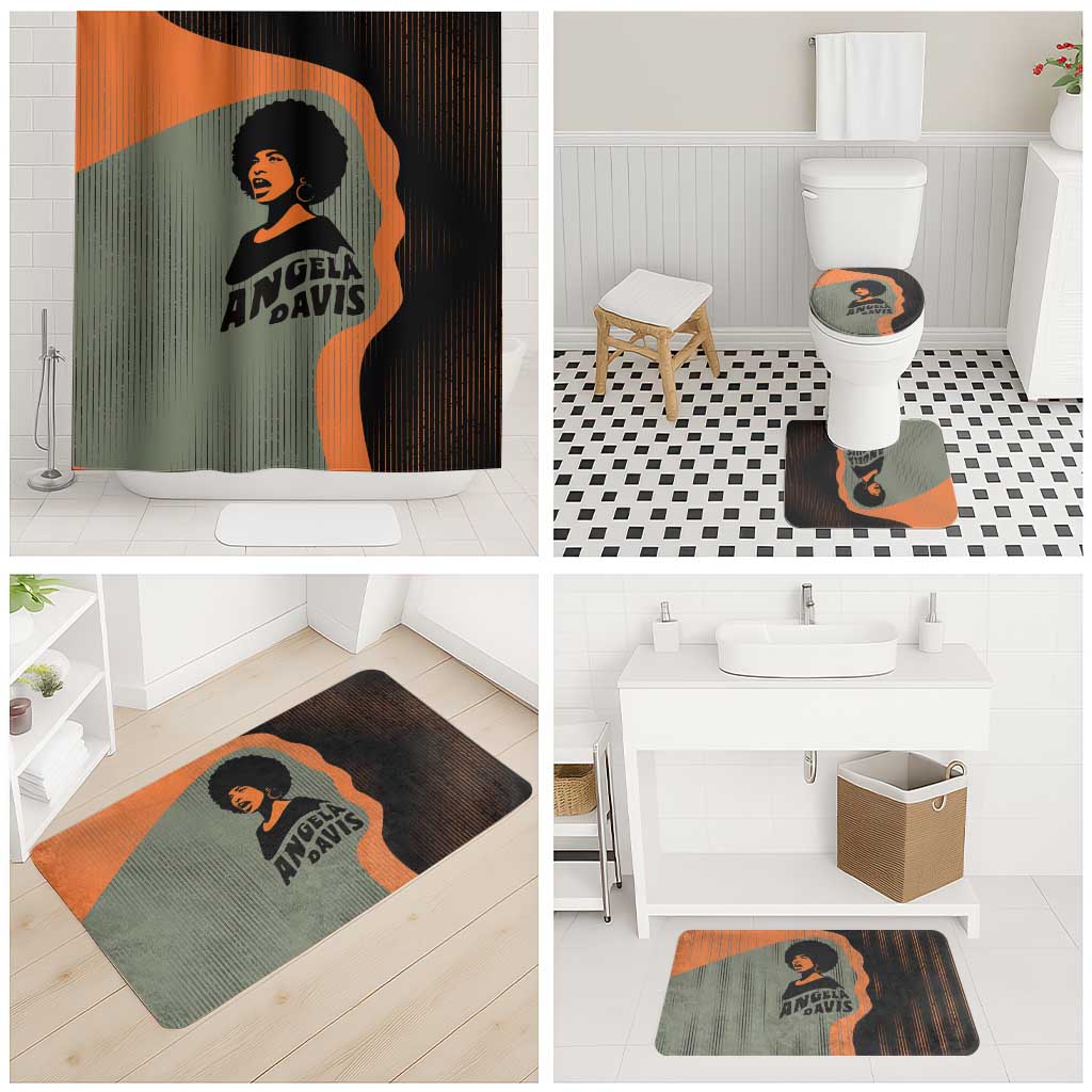 Angela Davis Bathroom Set Retro Graphic Design I Am Changing the Things I Cannot Accept Quote Civil Rights Empowerment Tribute - African Pride