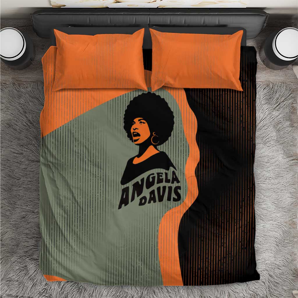 Angela Davis Bedding Set Retro Graphic Design I Am Changing the Things I Cannot Accept Quote Civil Rights Empowerment Tribute - African Pride