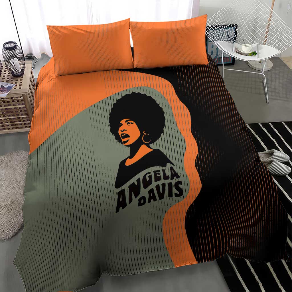 Angela Davis Bedding Set Retro Graphic Design I Am Changing the Things I Cannot Accept Quote Civil Rights Empowerment Tribute - African Pride