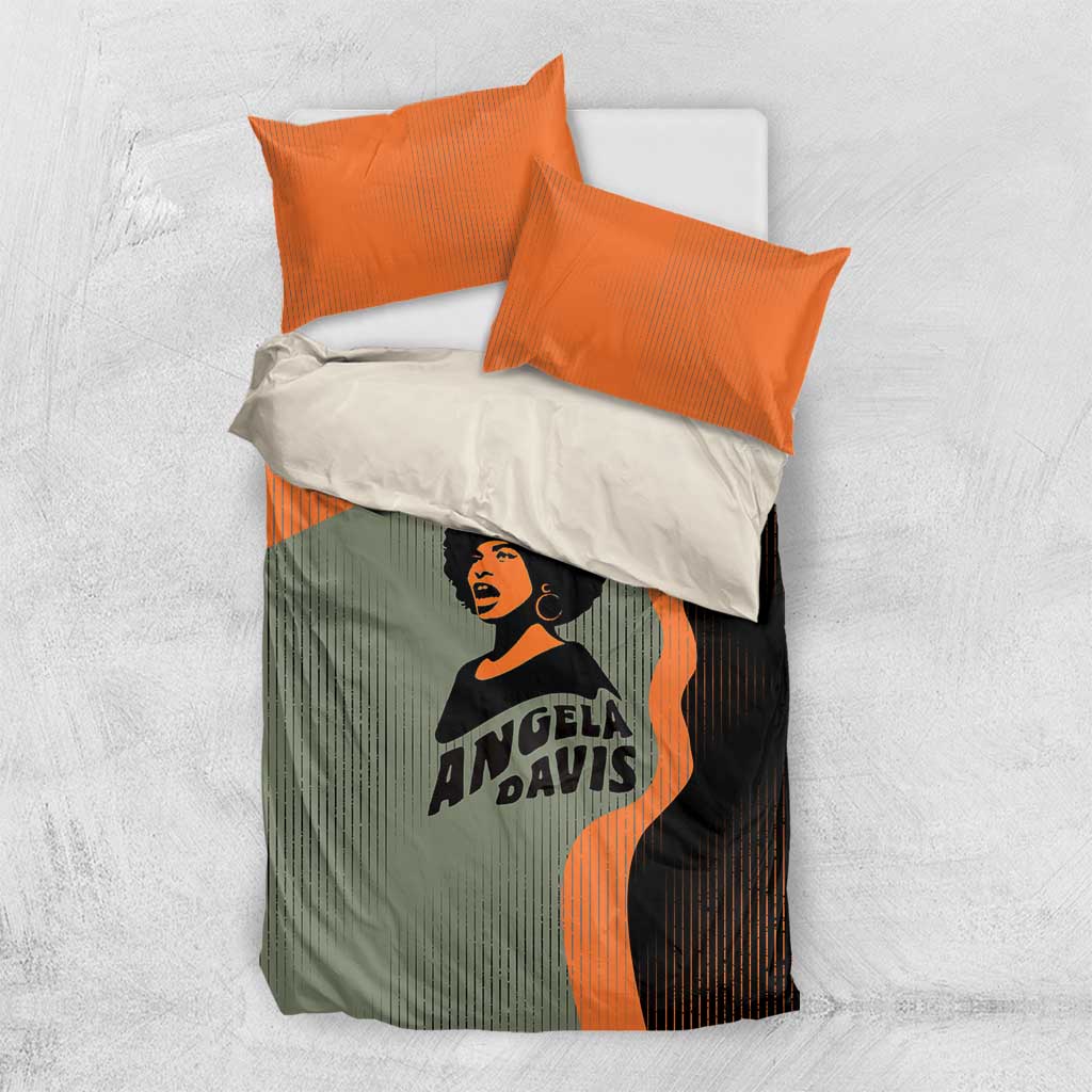 Angela Davis Bedding Set Retro Graphic Design I Am Changing the Things I Cannot Accept Quote Civil Rights Empowerment Tribute - African Pride