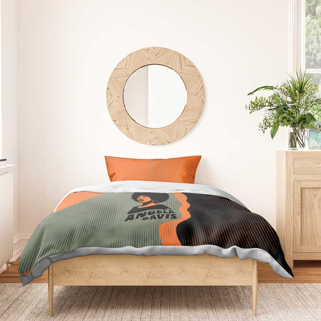 Angela Davis Bedding Set Retro Graphic Design I Am Changing the Things I Cannot Accept Quote Civil Rights Empowerment Tribute - African Pride