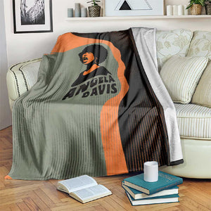 Angela Davis Blanket Retro Graphic Design I Am Changing the Things I Cannot Accept Quote Civil Rights Empowerment Tribute - African Pride