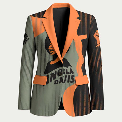 Angela Davis Blazer Retro Graphic Design I Am Changing the Things I Cannot Accept Quote Civil Rights Empowerment Tribute - African Pride