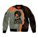 Angela Davis Bomber Jacket Retro Graphic Design I Am Changing the Things I Cannot Accept Quote Civil Rights Empowerment Tribute - African Pride