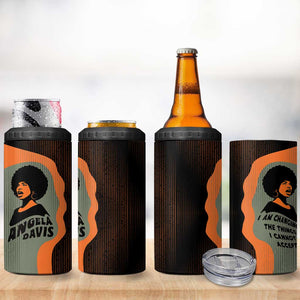Angela Davis 4 in 1 Can Cooler Tumbler Retro Graphic Design I Am Changing the Things I Cannot Accept Quote Civil Rights Empowerment Tribute - African Pride