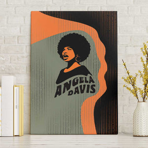 Angela Davis Canvas Wall Art Retro Graphic Design I Am Changing the Things I Cannot Accept Quote Civil Rights Empowerment Tribute - African Pride