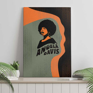 Angela Davis Canvas Wall Art Retro Graphic Design I Am Changing the Things I Cannot Accept Quote Civil Rights Empowerment Tribute - African Pride