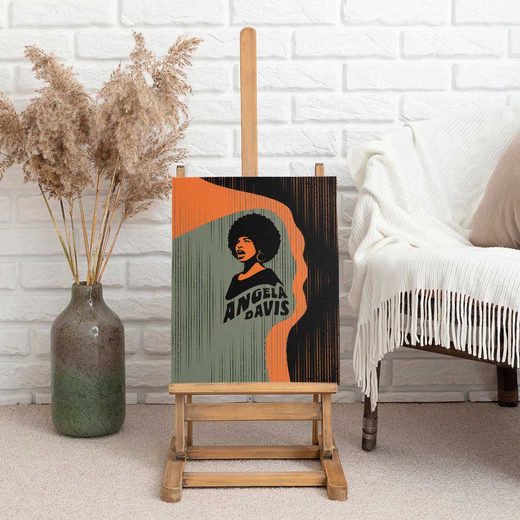 Angela Davis Canvas Wall Art Retro Graphic Design I Am Changing the Things I Cannot Accept Quote Civil Rights Empowerment Tribute - African Pride