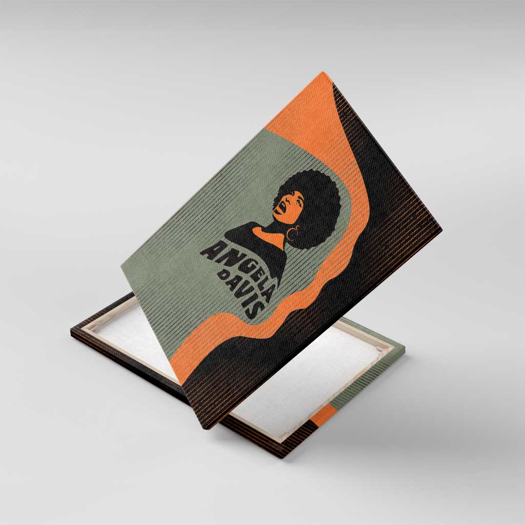 Angela Davis Canvas Wall Art Retro Graphic Design I Am Changing the Things I Cannot Accept Quote Civil Rights Empowerment Tribute - African Pride