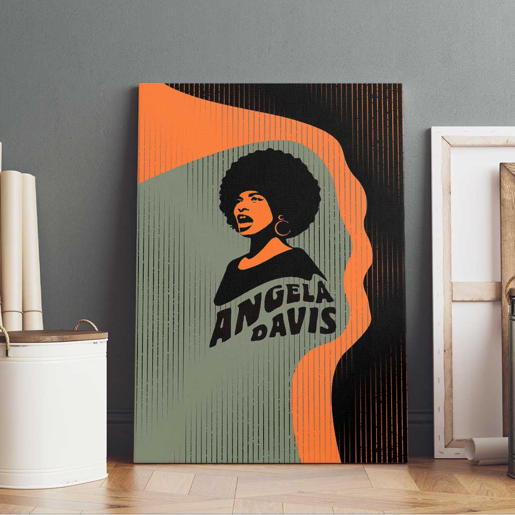 Angela Davis Canvas Wall Art Retro Graphic Design I Am Changing the Things I Cannot Accept Quote Civil Rights Empowerment Tribute - African Pride