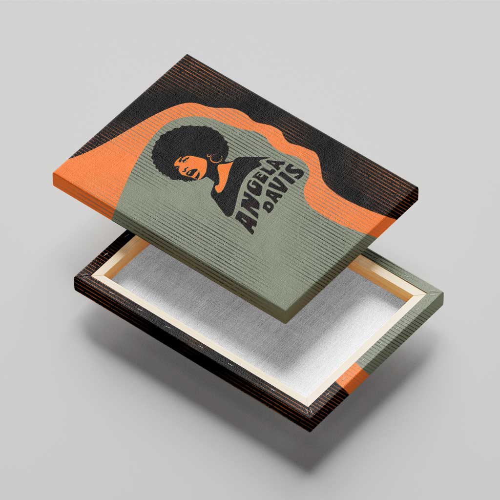 Angela Davis Canvas Wall Art Retro Graphic Design I Am Changing the Things I Cannot Accept Quote Civil Rights Empowerment Tribute - African Pride