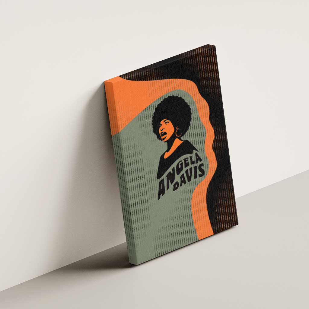 Angela Davis Canvas Wall Art Retro Graphic Design I Am Changing the Things I Cannot Accept Quote Civil Rights Empowerment Tribute - African Pride