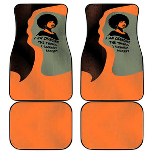 Angela Davis Car Mats Retro Graphic Design I Am Changing the Things I Cannot Accept Quote Civil Rights Empowerment Tribute - African Pride