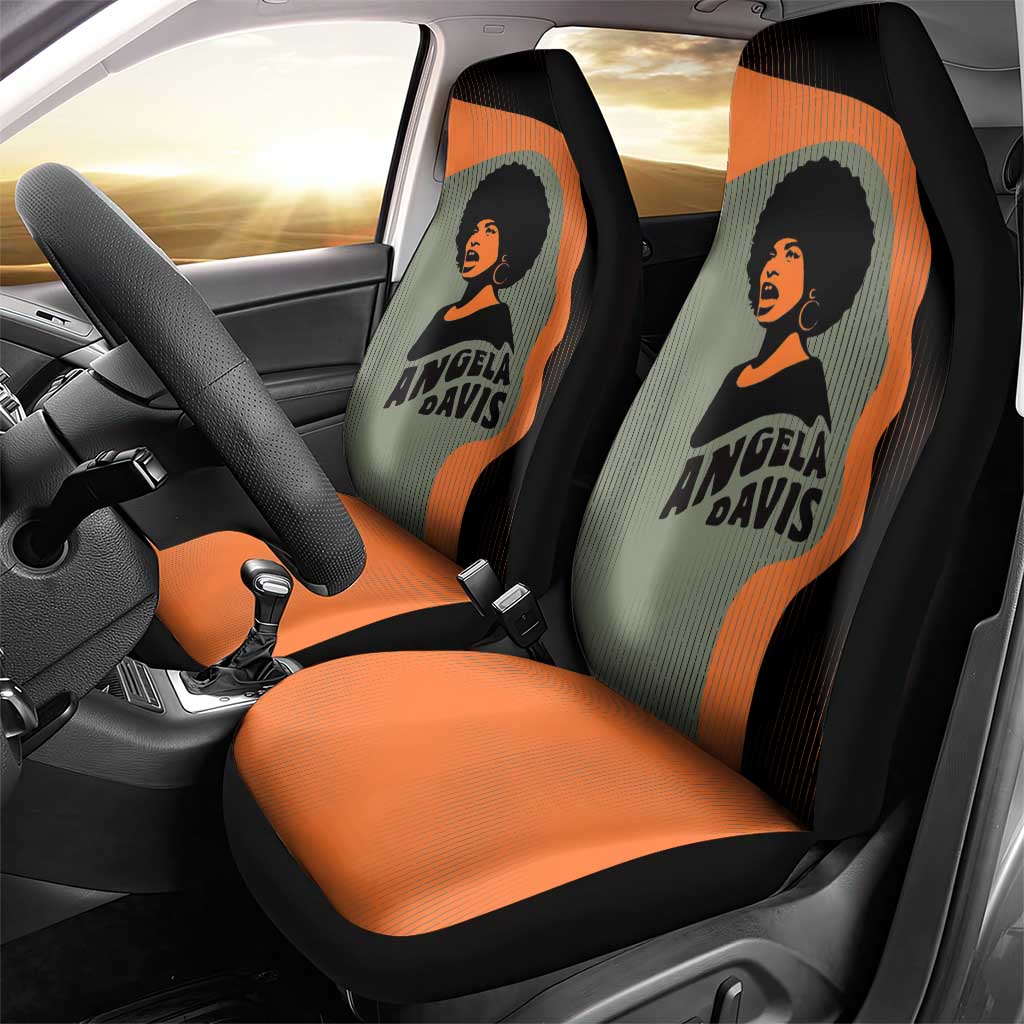 Angela Davis Car Seat Cover Retro Graphic Design I Am Changing the Things I Cannot Accept Quote Civil Rights Empowerment Tribute - African Pride