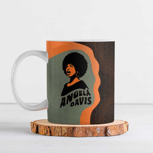 Angela Davis Ceramic Mug Retro Graphic Design I Am Changing the Things I Cannot Accept Quote Civil Rights Empowerment Tribute - African Pride