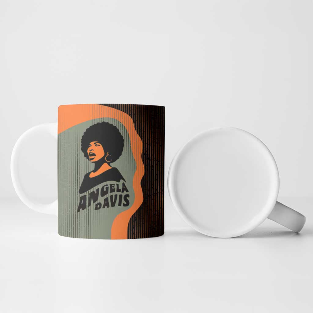 Angela Davis Ceramic Mug Retro Graphic Design I Am Changing the Things I Cannot Accept Quote Civil Rights Empowerment Tribute - African Pride