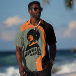 Angela Davis Hawaiian Shirt Retro Graphic Design I Am Changing the Things I Cannot Accept Quote Civil Rights Empowerment Tribute TS04