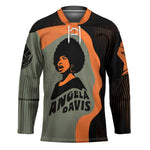 Angela Davis Hockey Jersey Retro Graphic Design I Am Changing the Things I Cannot Accept Quote Civil Rights Empowerment Tribute - African Pride