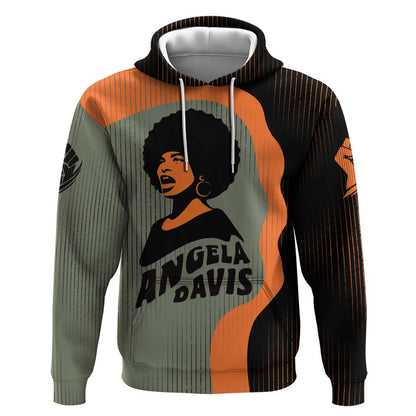 Angela Davis Hoodie Retro Graphic Design I Am Changing the Things I Cannot Accept Quote Civil Rights Empowerment Tribute - African Pride